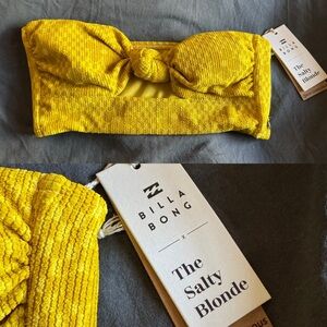 Billabong Salty Blonde size Medium Bandeau swimsuit bikini top